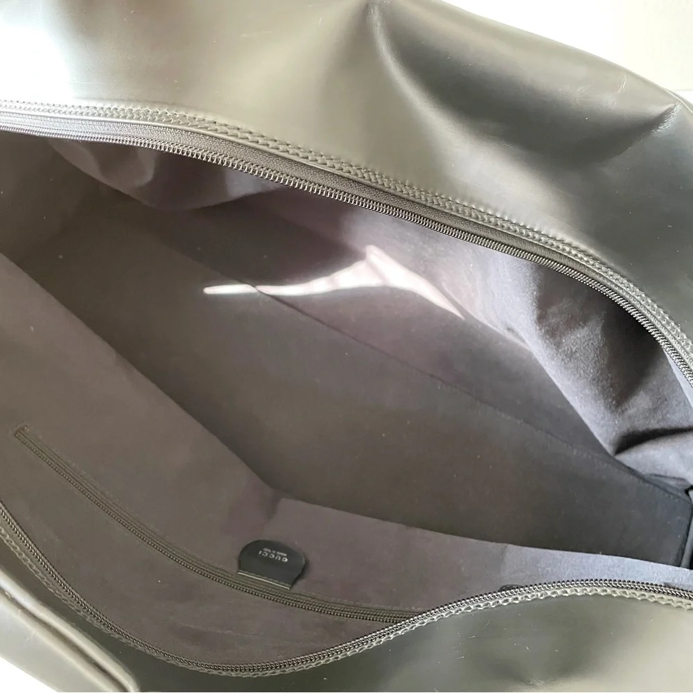 Gucci black leather XL vintage domed duffle travel bag unisex - Picture 8 of 10